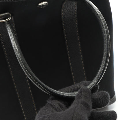 ガーデンファイルPM ハンドバッグ トートバッグ トワルオフィシエ レザー ブラック シルバー金具 2WAY □H刻印 エルメス バッグ HERMES