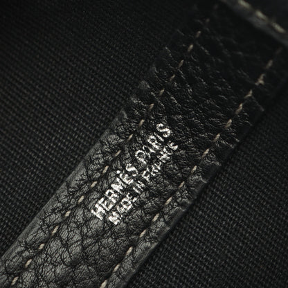 ガーデンファイルPM ハンドバッグ トートバッグ トワルオフィシエ レザー ブラック シルバー金具 2WAY □H刻印 エルメス バッグ HERMES