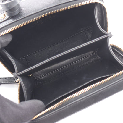 CCフィグリー スモール バニティバッグ チェーンショルダーバッグ キャビアスキン ブラック ゴールド金具 2WAY シャネル バッグ CHANEL