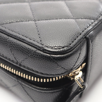マトラッセ ミニ カメラバッグ チェーンショルダーバッグ キャビアスキン ブラック ゴールド金具 シャネル バッグ CHANEL