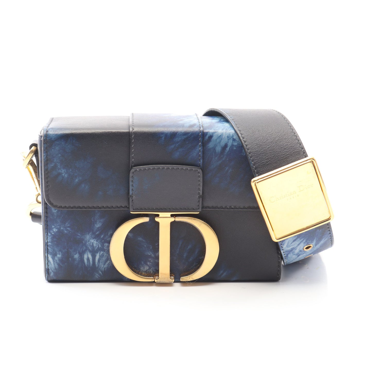 30 MONTAIGNE モンテーニュ ボックス ショルダーバッグ タイダイ レザー ネイビー クリスチャンディオール バッグ Christian Dior
