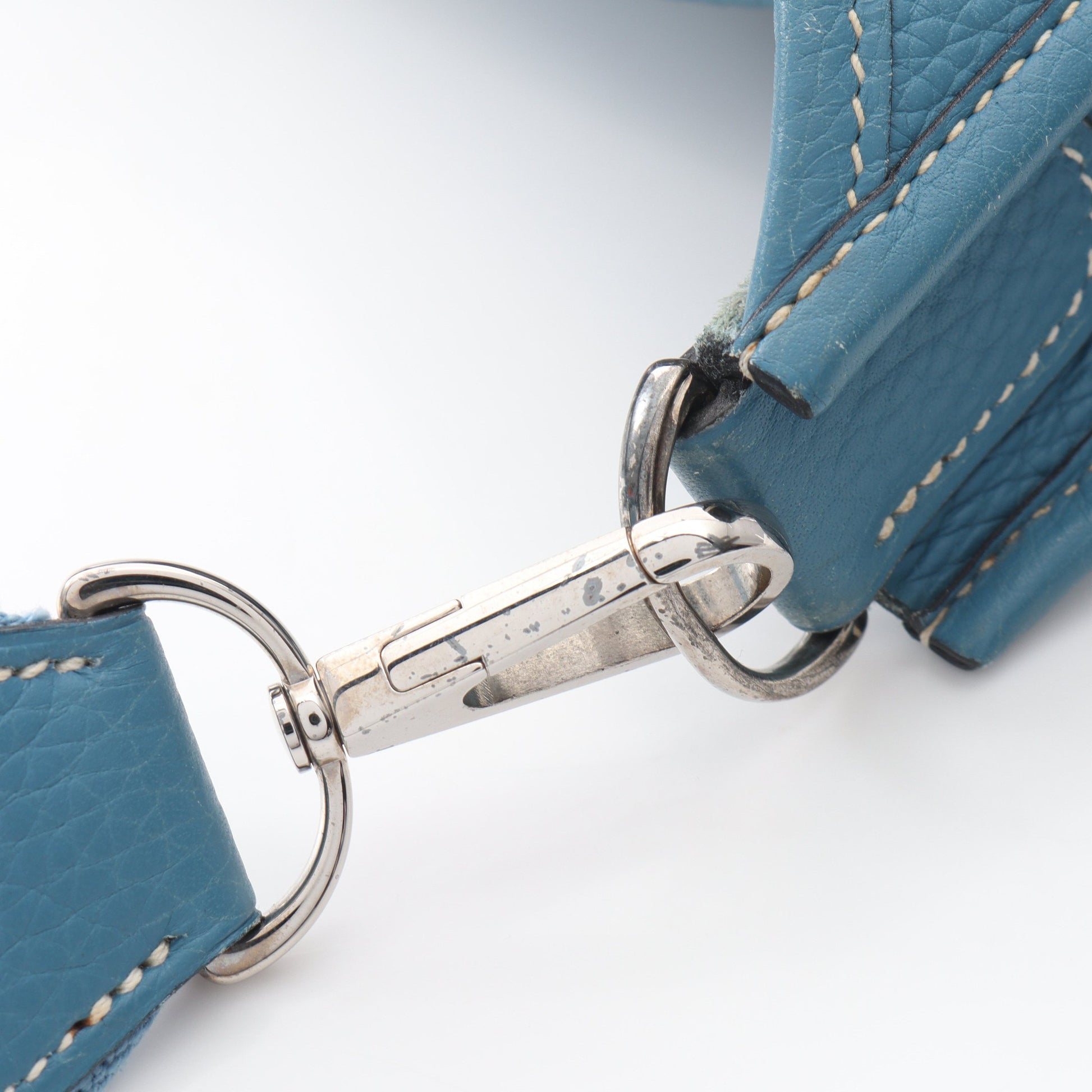 エヴリン 2 ドゥ GM ブルージーン ショルダーバッグ トリヨンクレマンス ブルー シルバー金具 □J刻印 エルメス バッグ HERMES