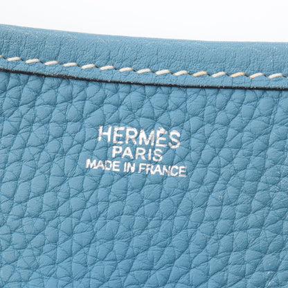 エヴリン 2 ドゥ GM ブルージーン ショルダーバッグ トリヨンクレマンス ブルー シルバー金具 □J刻印 エルメス バッグ HERMES