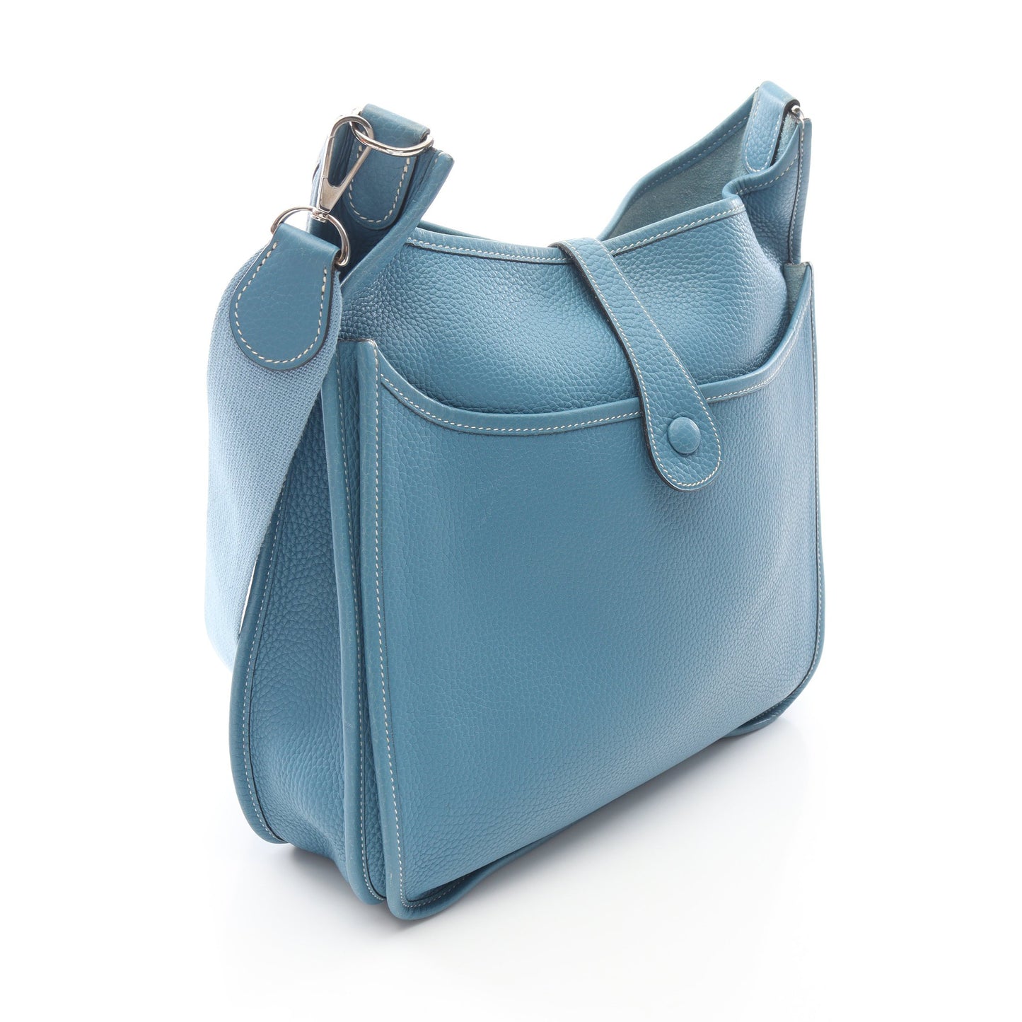 エヴリン 2 ドゥ GM ブルージーン ショルダーバッグ トリヨンクレマンス ブルー シルバー金具 □J刻印 エルメス バッグ HERMES