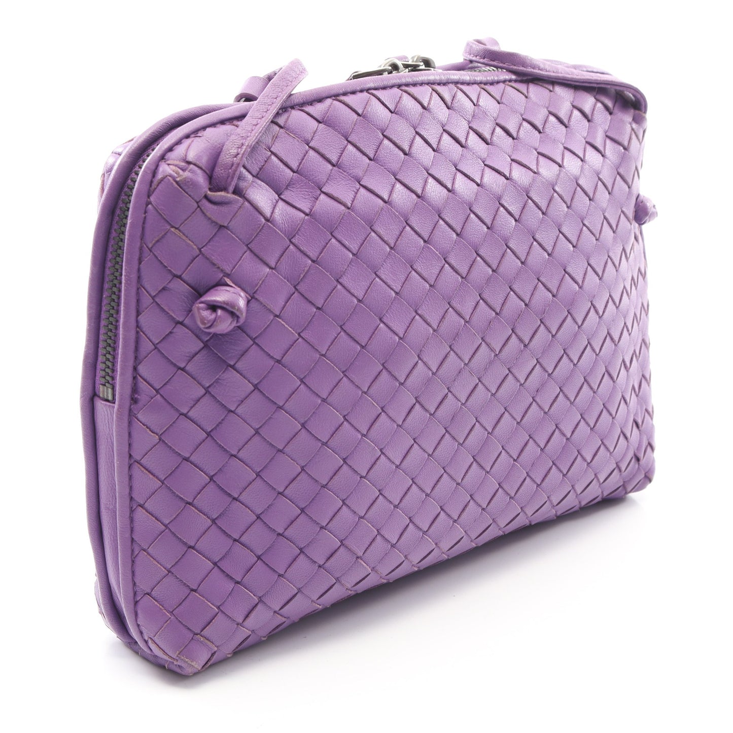 ノディーニ イントレチャート ショルダーバッグ レザー パープル ボッテガヴェネタ バッグ BOTTEGA VENETA