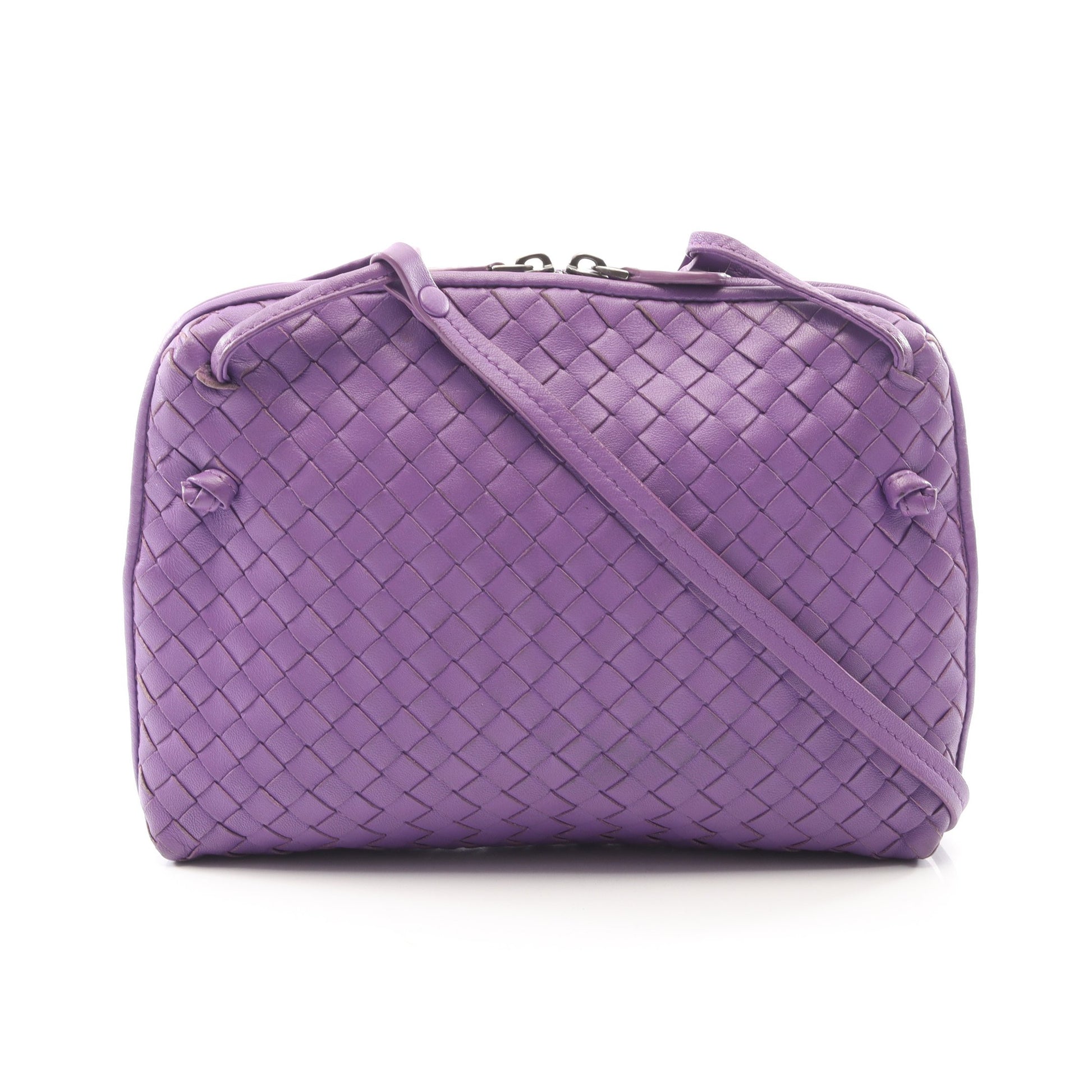 ノディーニ イントレチャート ショルダーバッグ レザー パープル ボッテガヴェネタ バッグ BOTTEGA VENETA