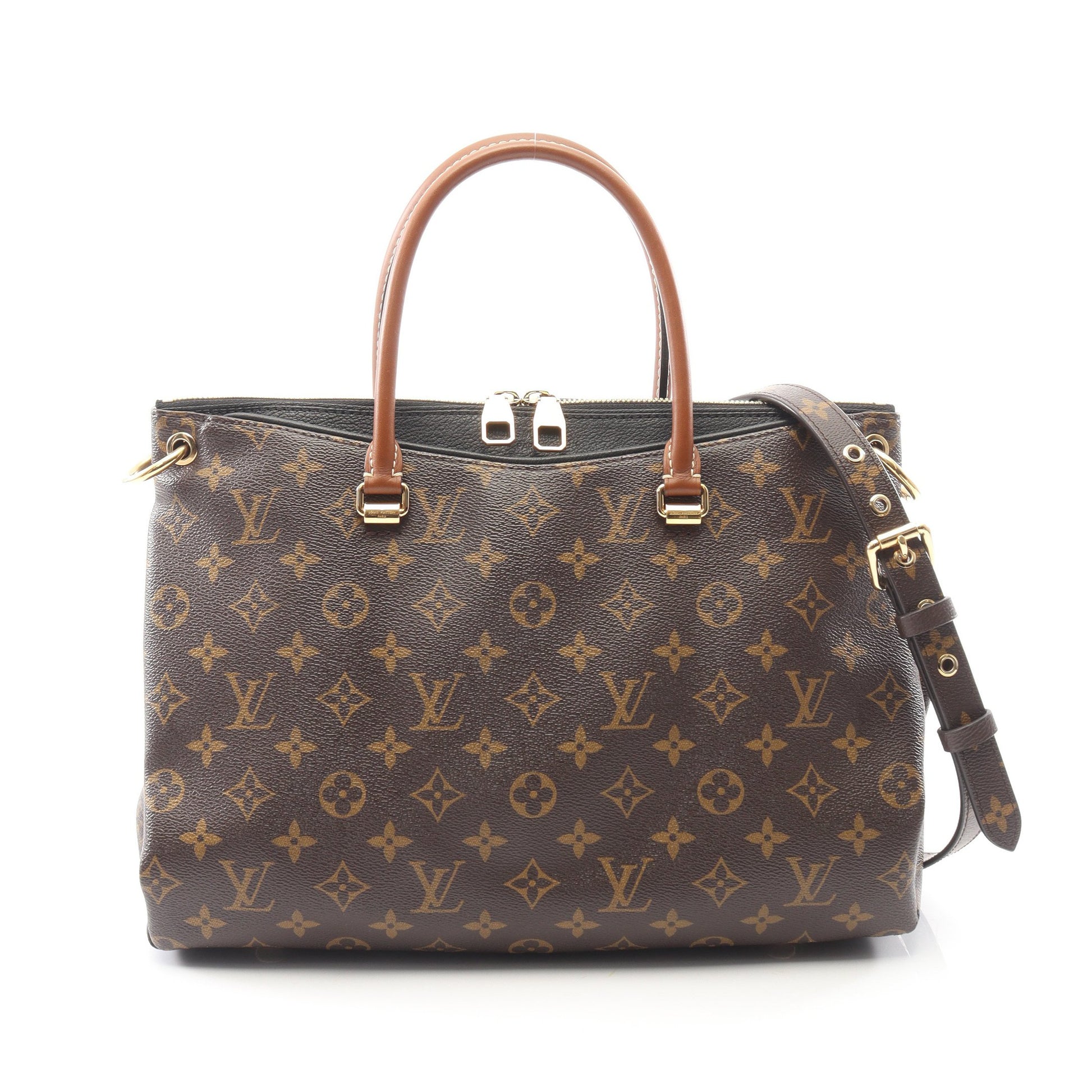 パラス モノグラム ノワール ハンドバッグ PVC レザー ブラウン ブラック 2WAY ルイヴィトン バッグ LOUIS VUITTON