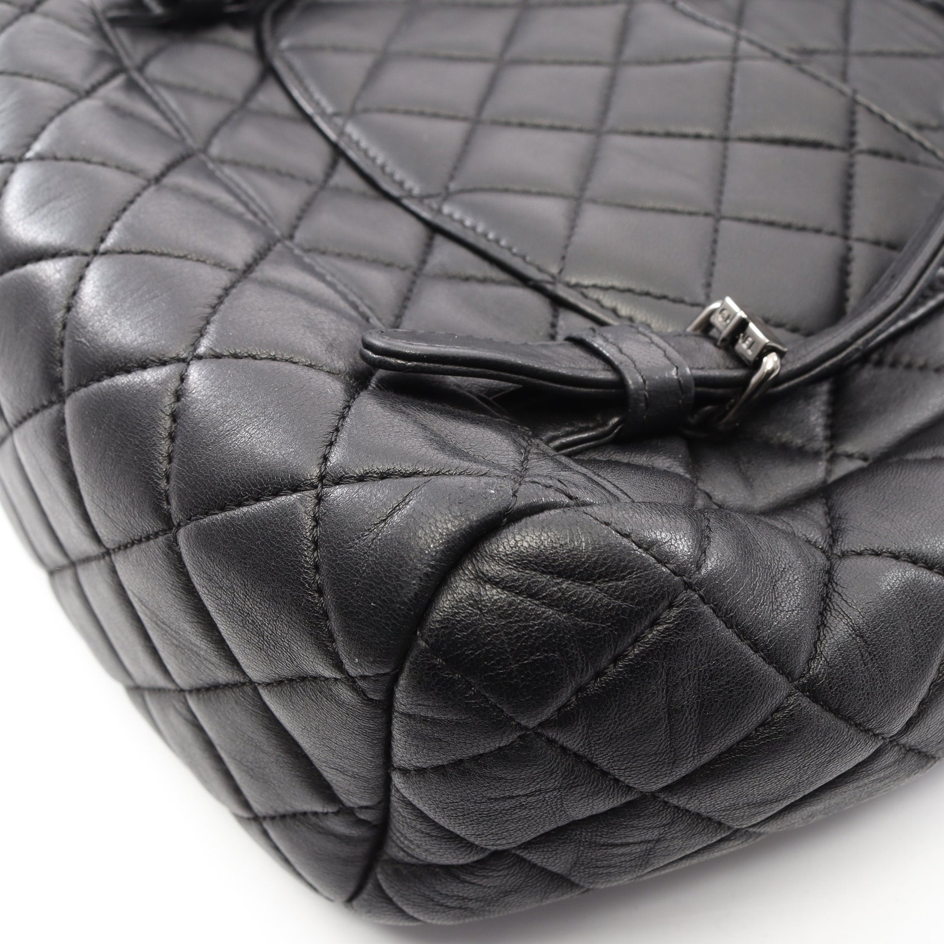 マトラッセ バックパック リュックサック ラムスキン ブラック シルバー金具 シャネル バッグ CHANEL