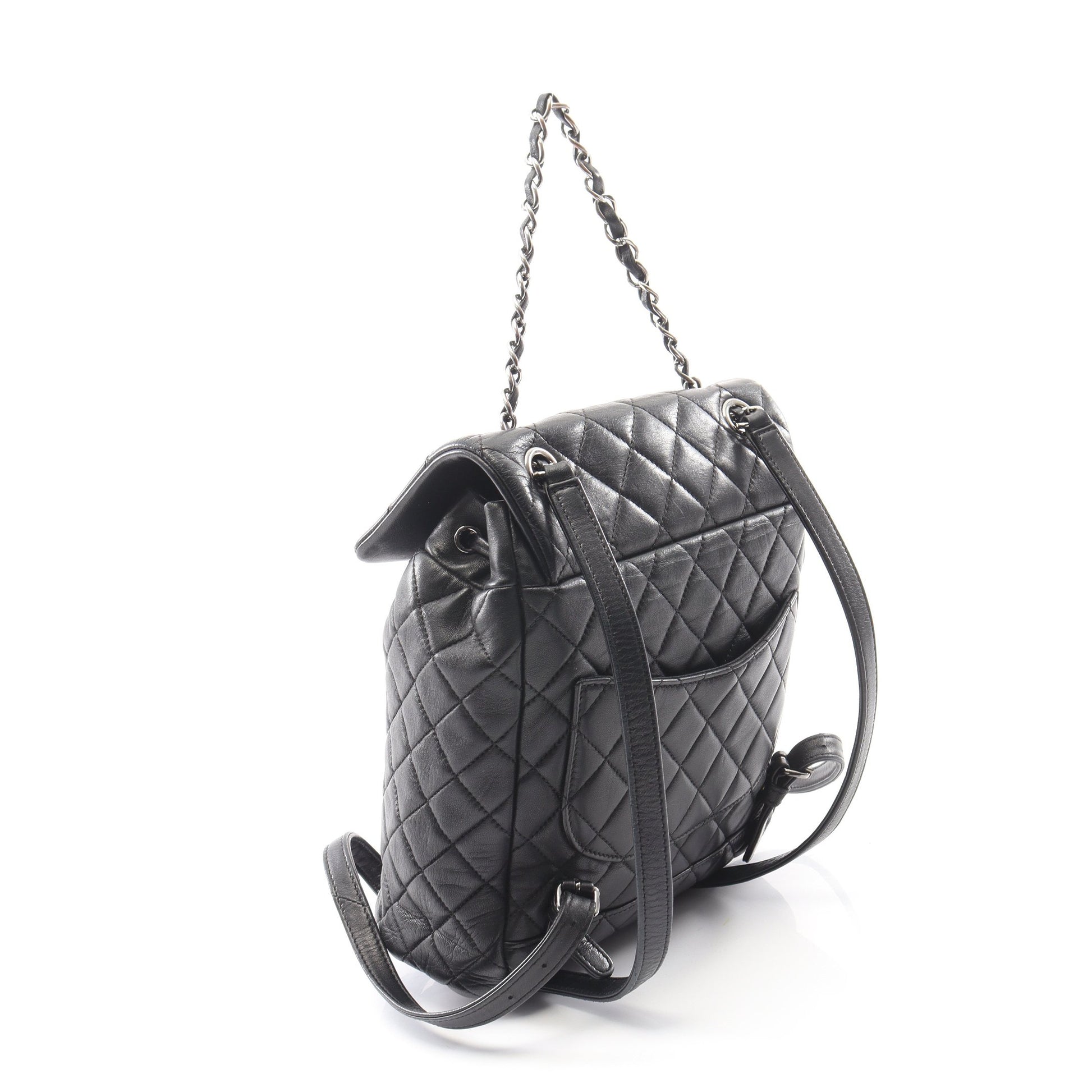 マトラッセ バックパック リュックサック ラムスキン ブラック シルバー金具 シャネル バッグ CHANEL