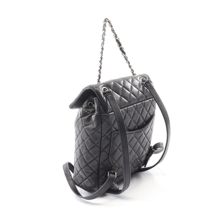 マトラッセ バックパック リュックサック ラムスキン ブラック シルバー金具 シャネル バッグ CHANEL