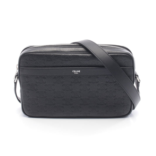 ミディアム メッセンジャー トリオンフ ショルダーバッグ レザー ブラック セリーヌ バッグ CELINE