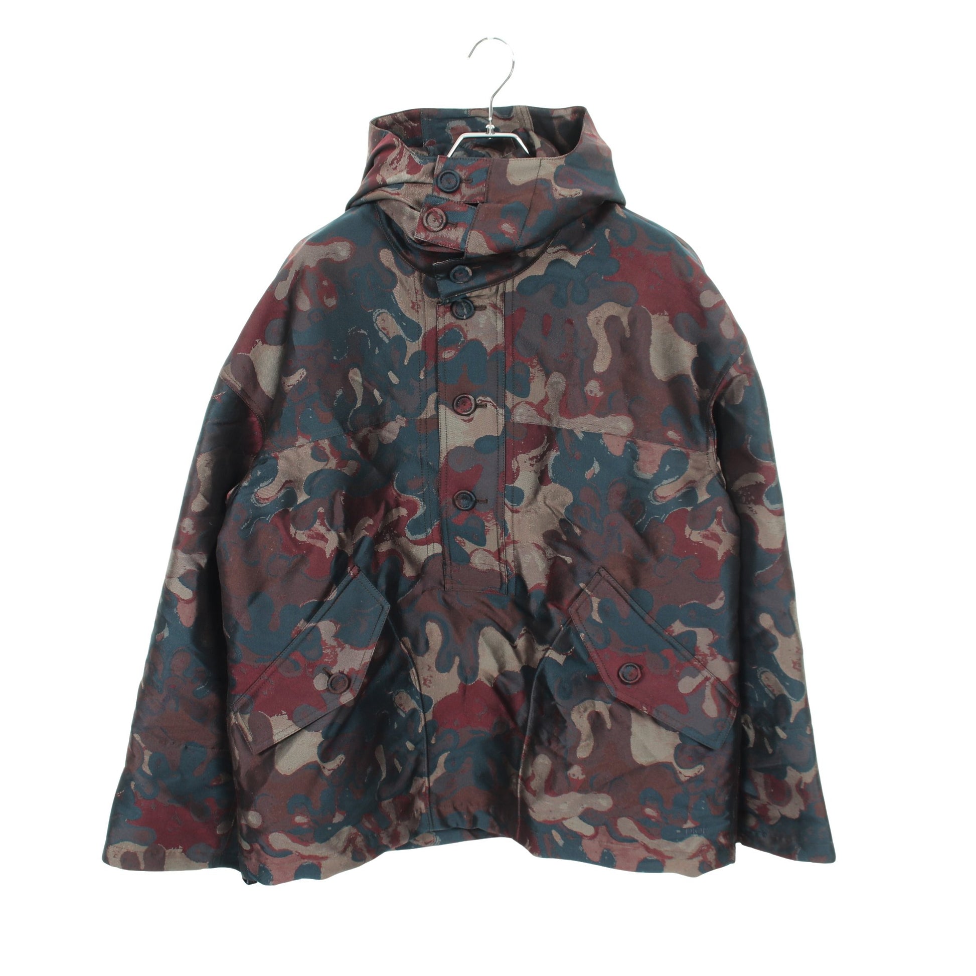 PETER DOIG ブルゾン ジャケット カーキグリーン マルチカラー フード付き ディオール アウター DIOR