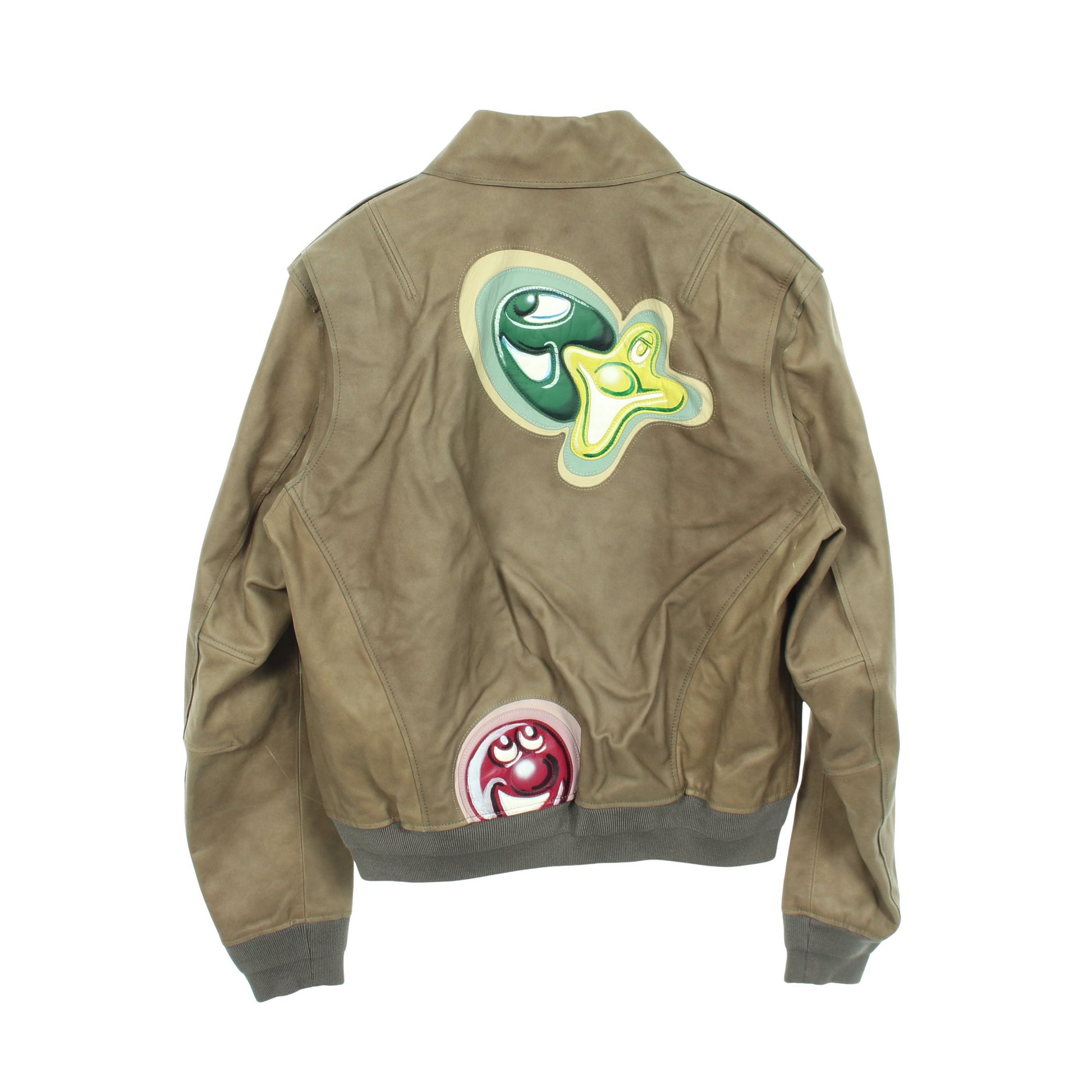 DIOR × KENNY SCHARF ブルゾン ジャケット レザー カーキグリーン ディオール アウター DIOR