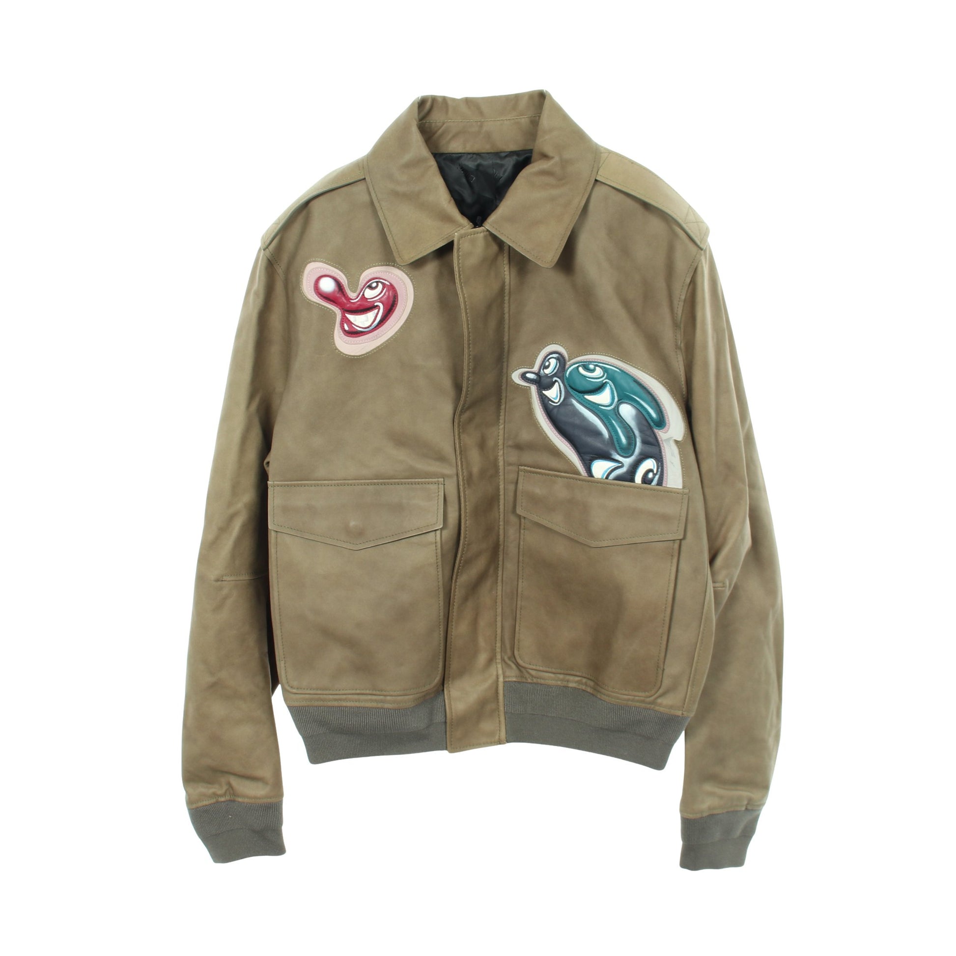 DIOR × KENNY SCHARF ブルゾン ジャケット レザー カーキグリーン ディオール アウター DIOR