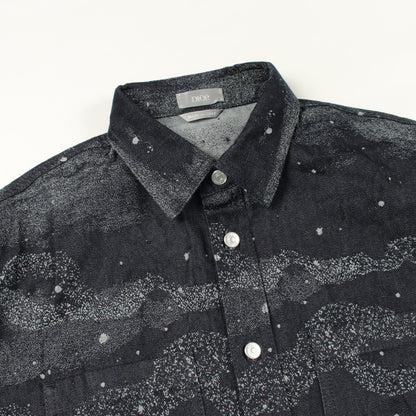 Dior HOMME × Peter Doig デニムシャツ コットン ネイビー ライトグレー ディオール トップス DIOR
