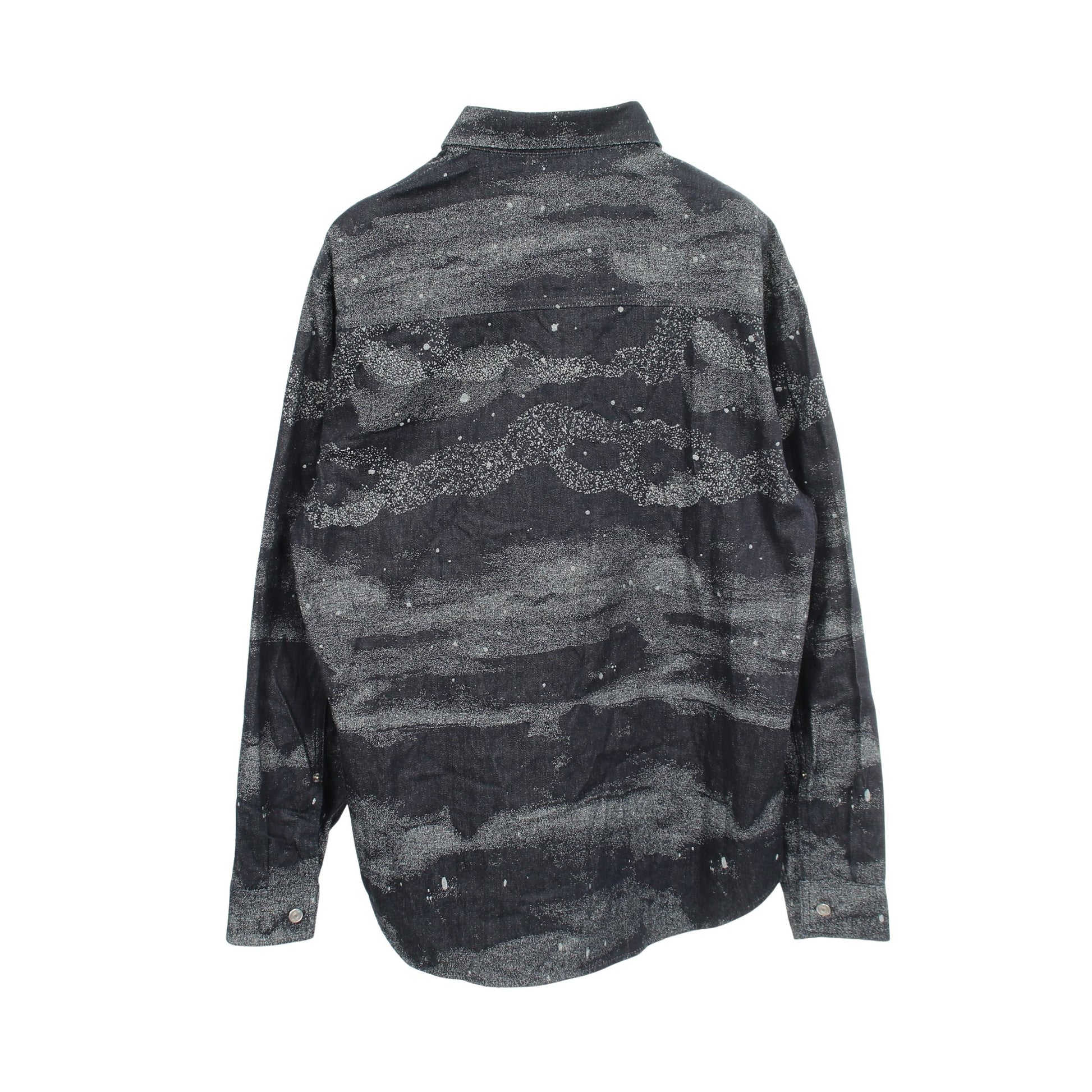 Dior HOMME × Peter Doig デニムシャツ コットン ネイビー ライトグレー ディオール トップス DIOR