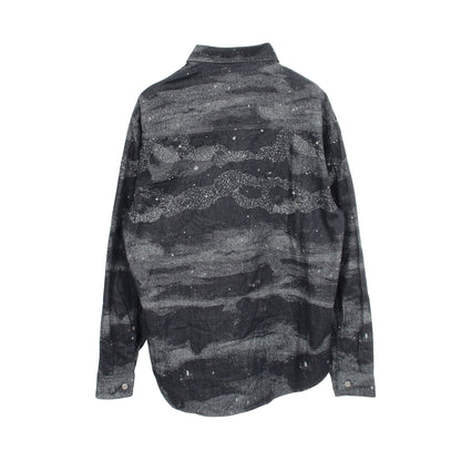 Dior HOMME × Peter Doig デニムシャツ コットン ネイビー ライトグレー ディオール トップス DIOR