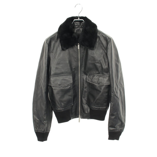 ジップアップ レザージャケット トリヨンレザー ブラック ディオール