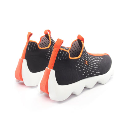 ECLAIR エクレール スリッポン スニーカー ニットファブリック ブラック オレンジ エルメス シューズ HERMES