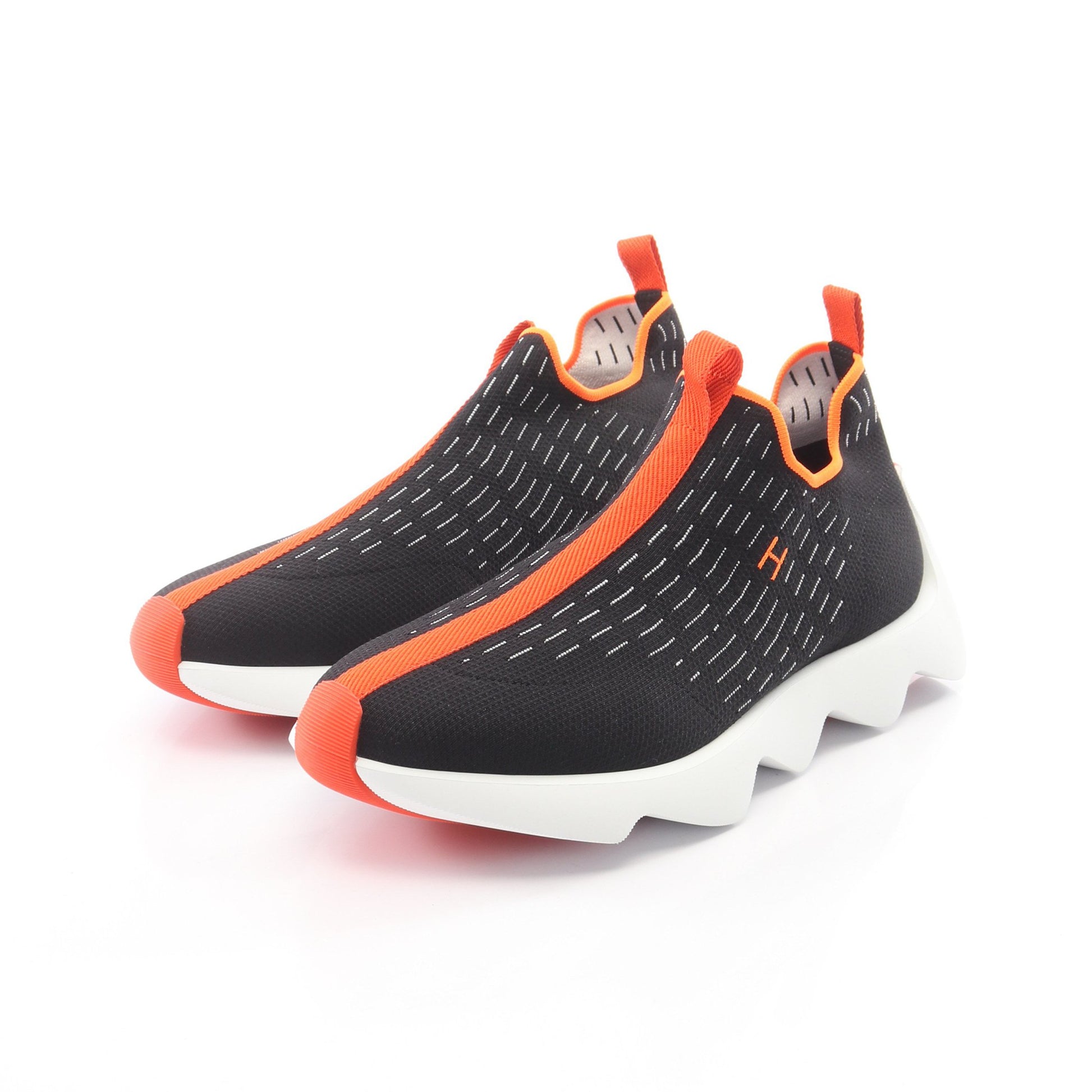 ECLAIR エクレール スリッポン スニーカー ニットファブリック ブラック オレンジ エルメス シューズ HERMES