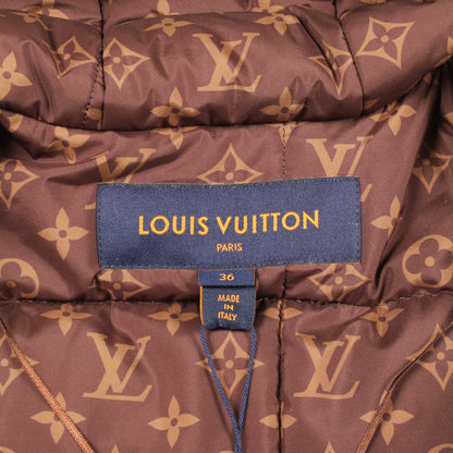 モノグラム フード付き 中綿 ジャケット ナイロン ベージュ ルイヴィトン アウター LOUIS VUITTON