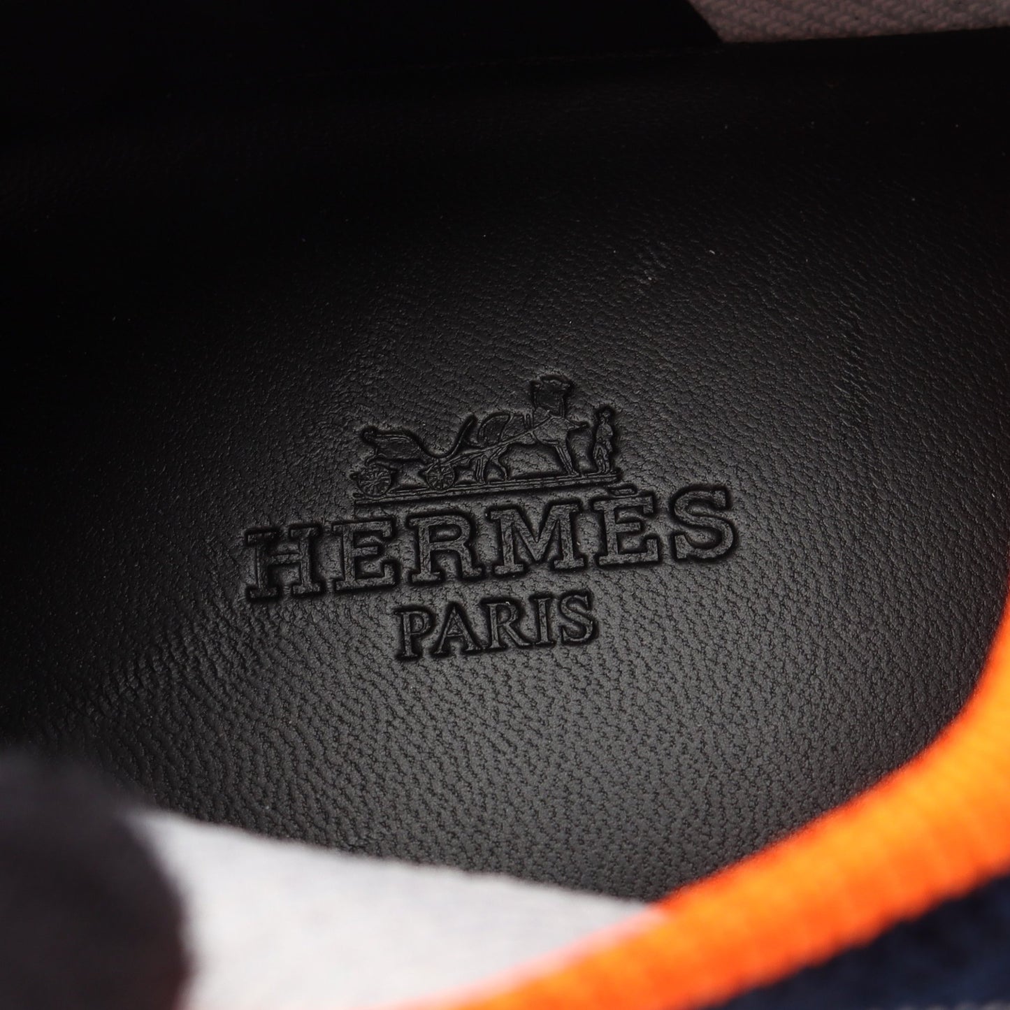 ECLAIR エクレール スリッポン スニーカー ニットファブリック ネイビー オレンジ エルメス シューズ HERMES
