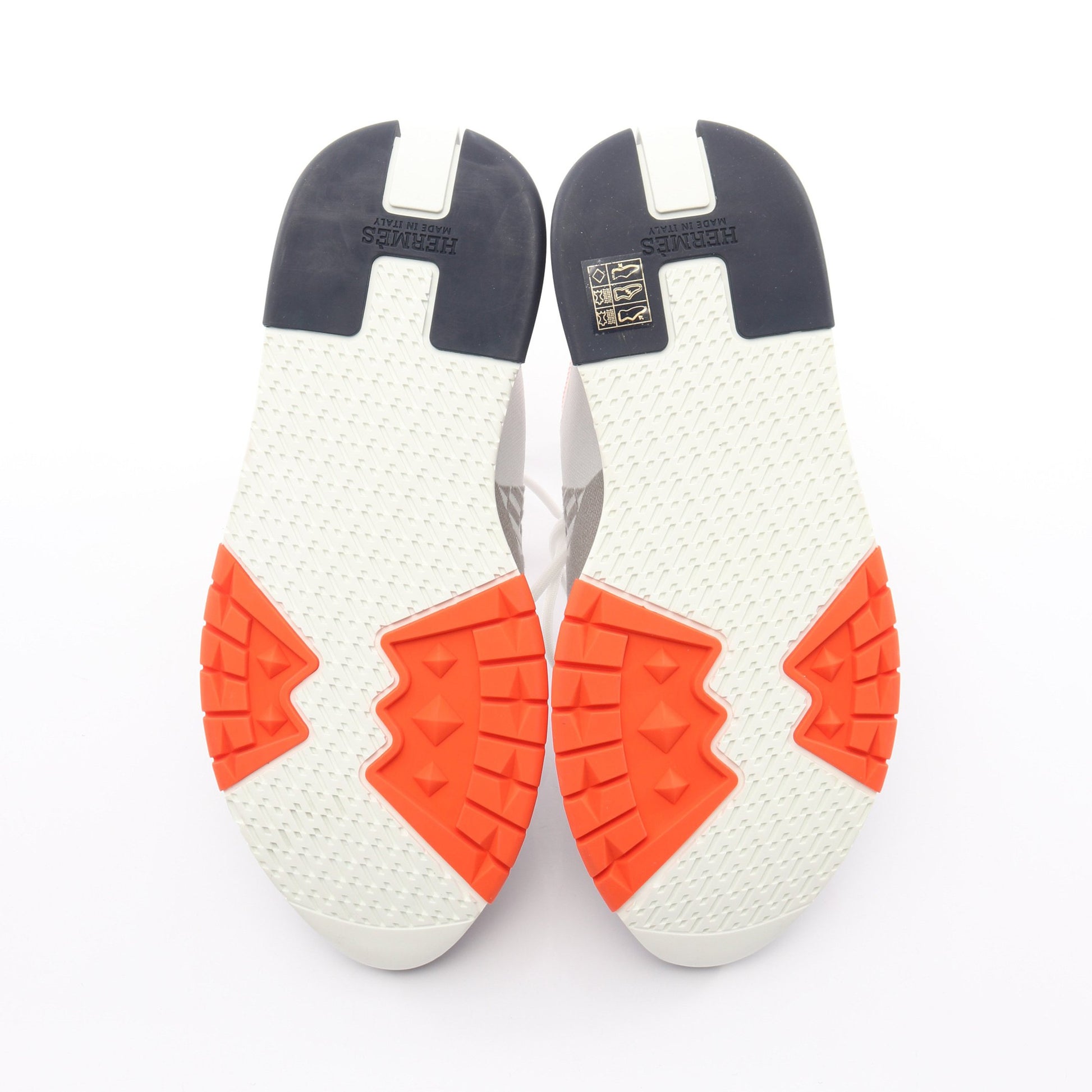 エクスプロイト スニーカー ファブリック グレー ホワイト オレンジ エルメス シューズ HERMES