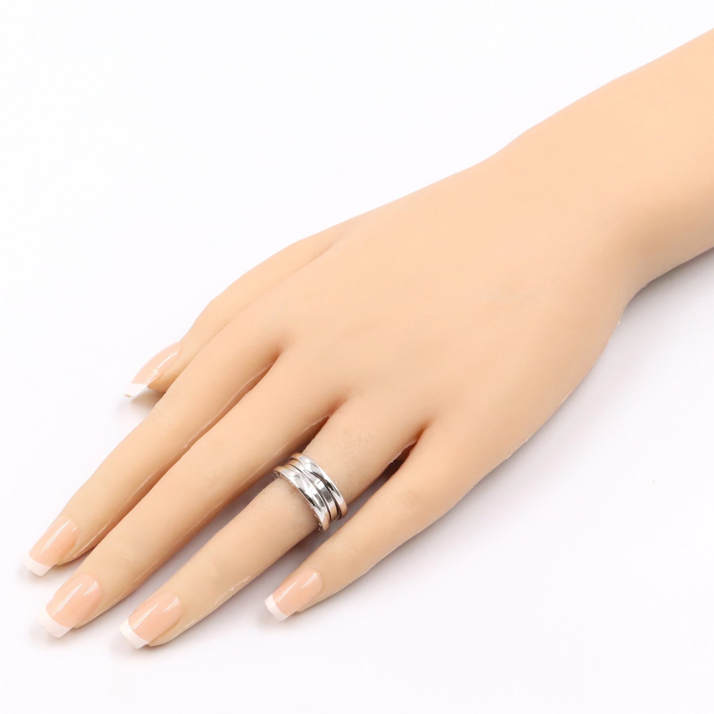 B-zero1 ビーゼロワン リング 3バンド リング 指輪 K18WG ホワイトゴールド ブルガリ アクセサリー BVLGARI