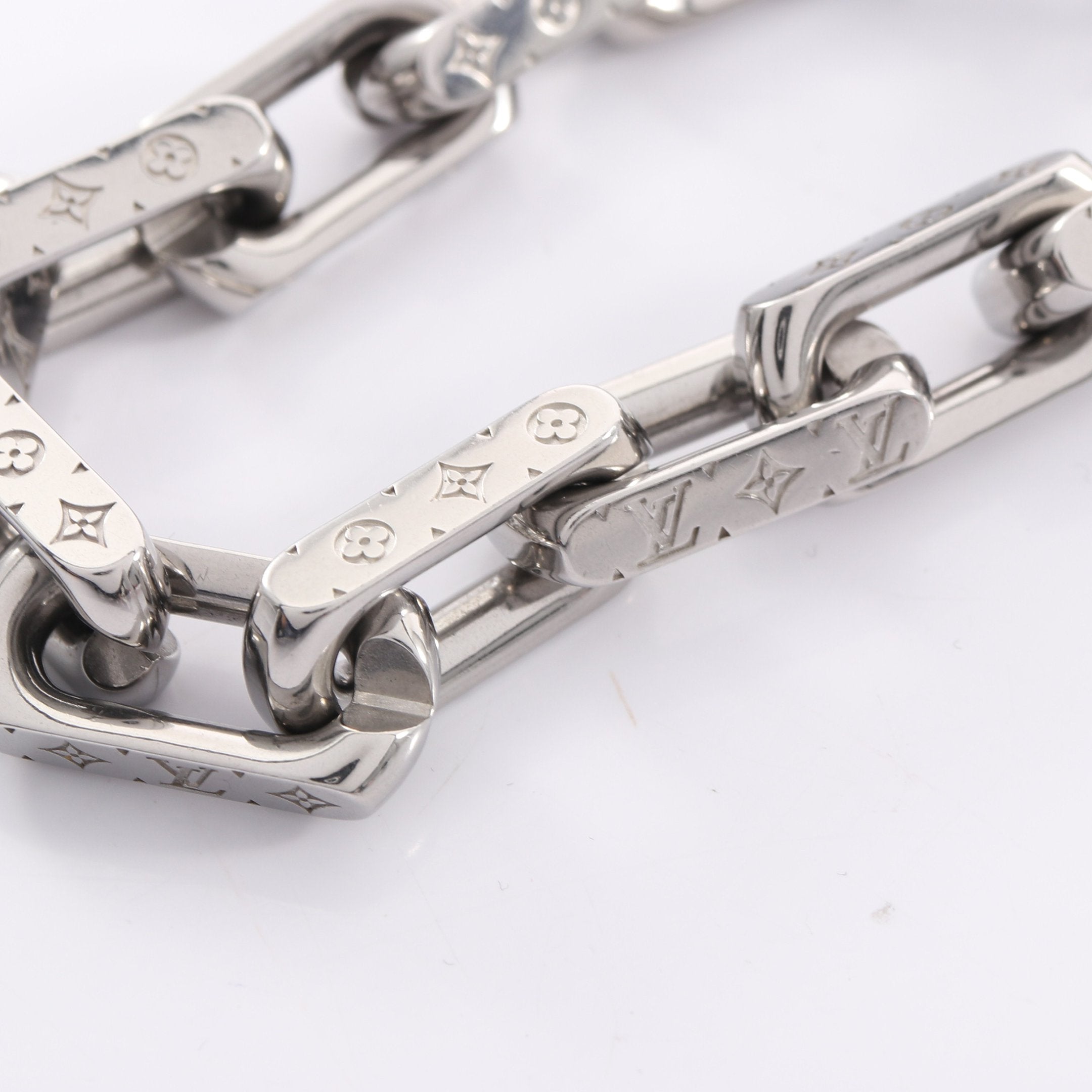 ルイヴィトン モノグラム チェーン ブレスレット シルバー M62486