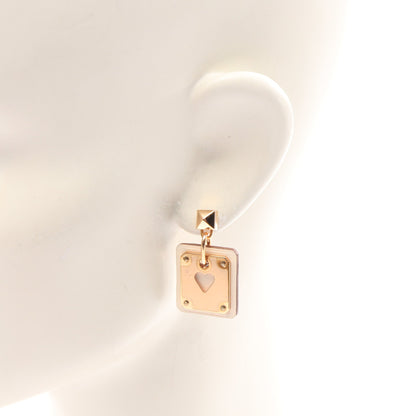 アスドゥクール ピアス GP レザー ピンクゴールド オフホワイト エルメス アクセサリー HERMES