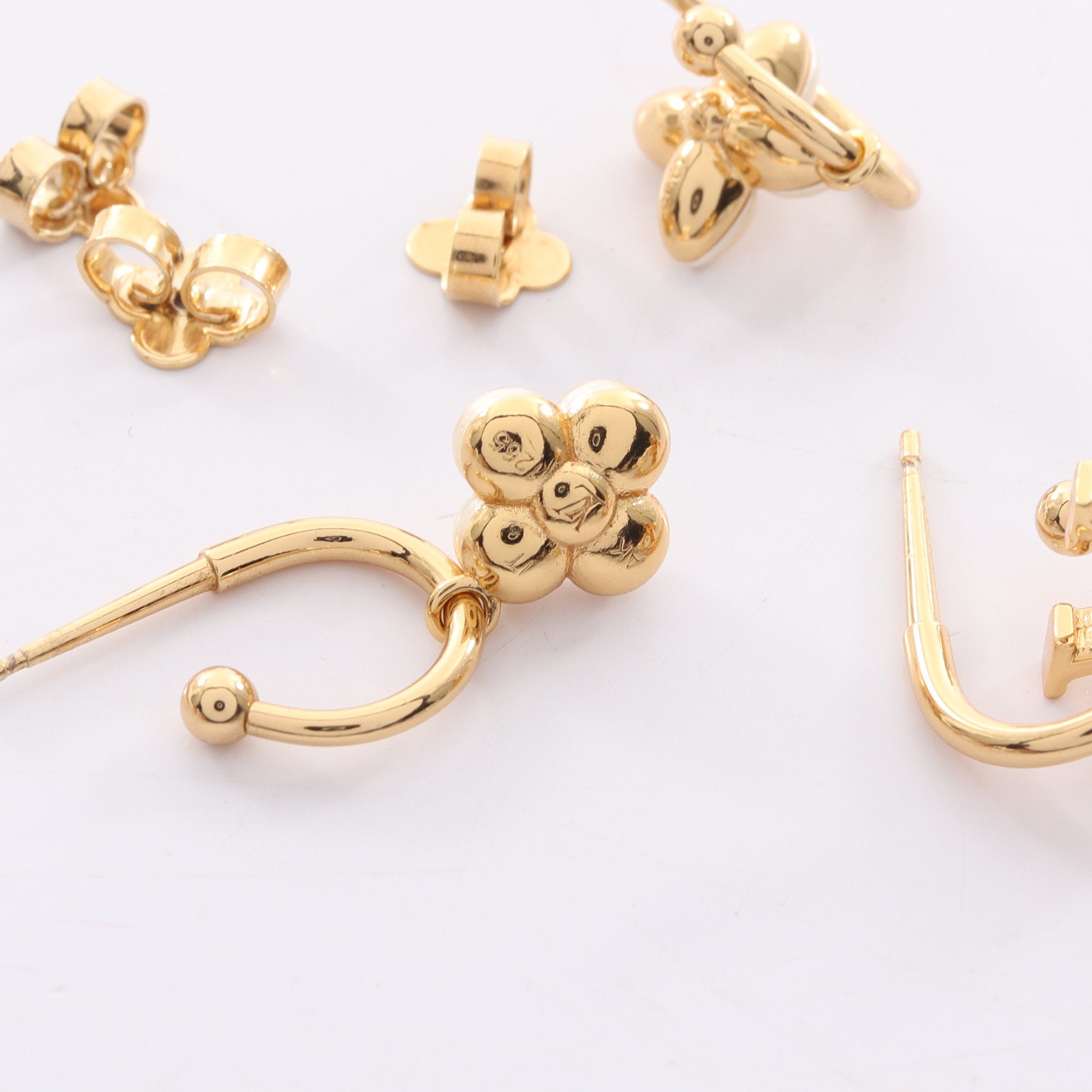 ピアス LV フローラグラム 3セット ピアス GP フェイクパール ゴールド