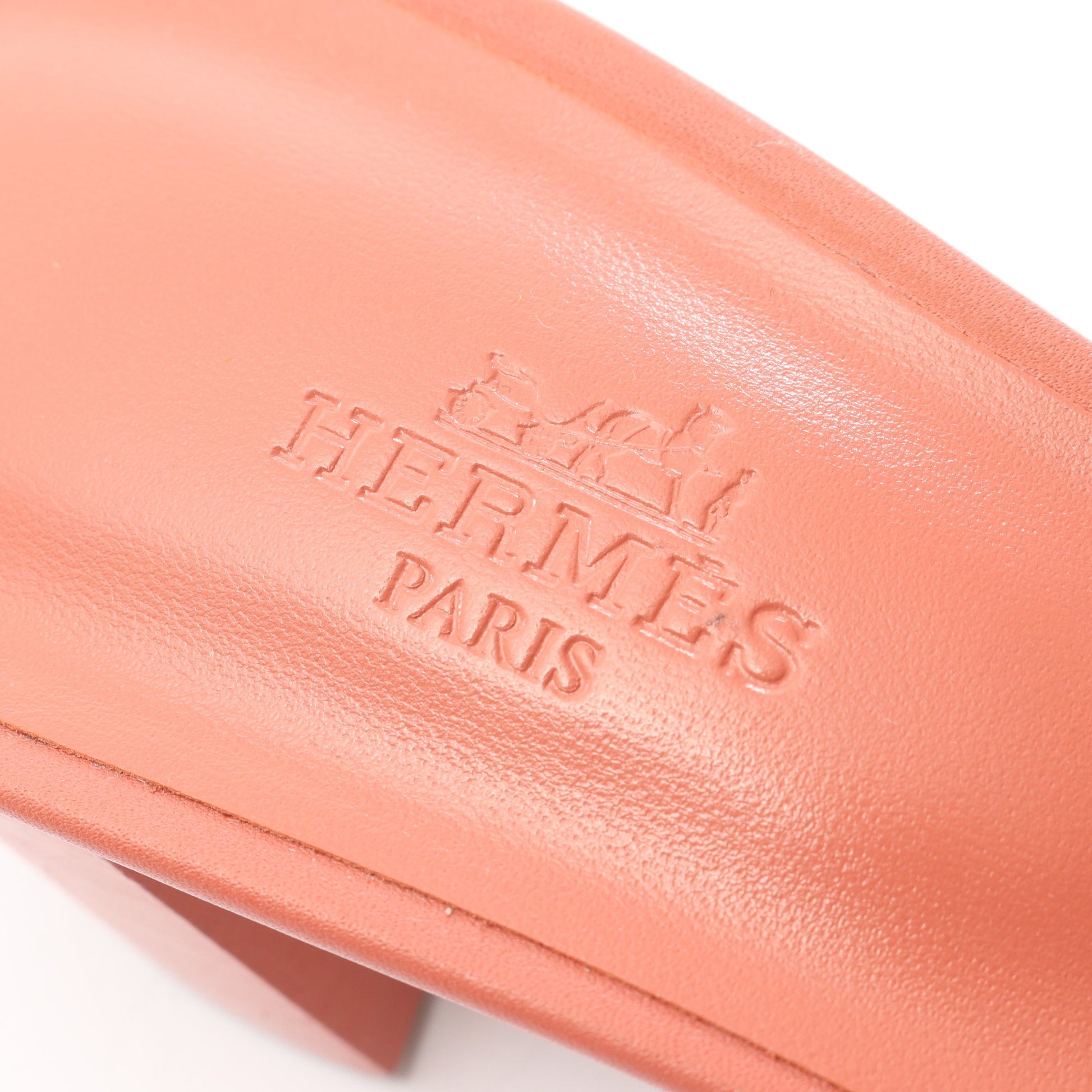 オアジス ミュール サンダル レザー コーラルピンク エルメス シューズ HERMES