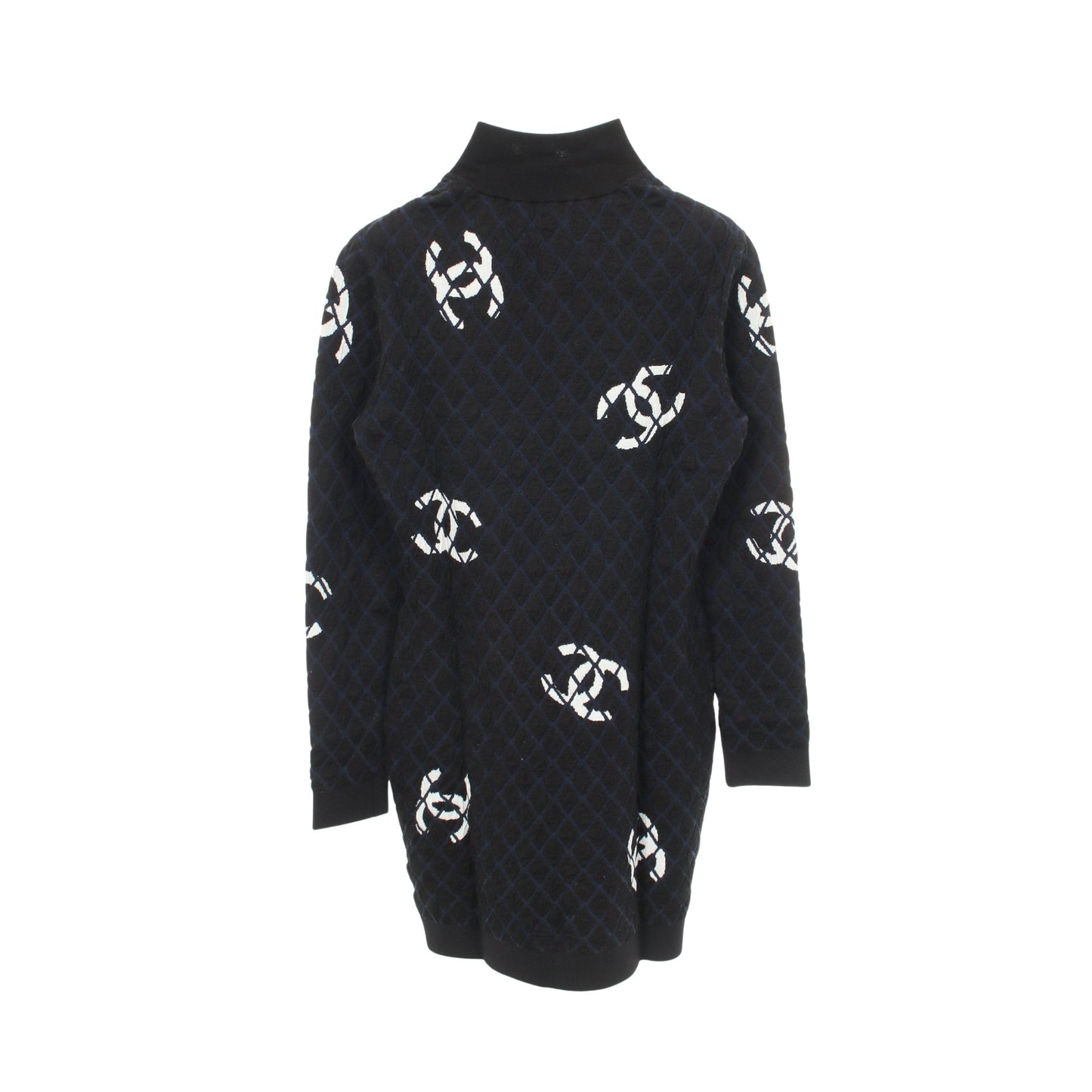 ココマーク ニットワンピース カシミヤ ウール ブラック ネイビー ジップアップ シャネル ワンピース CHANEL