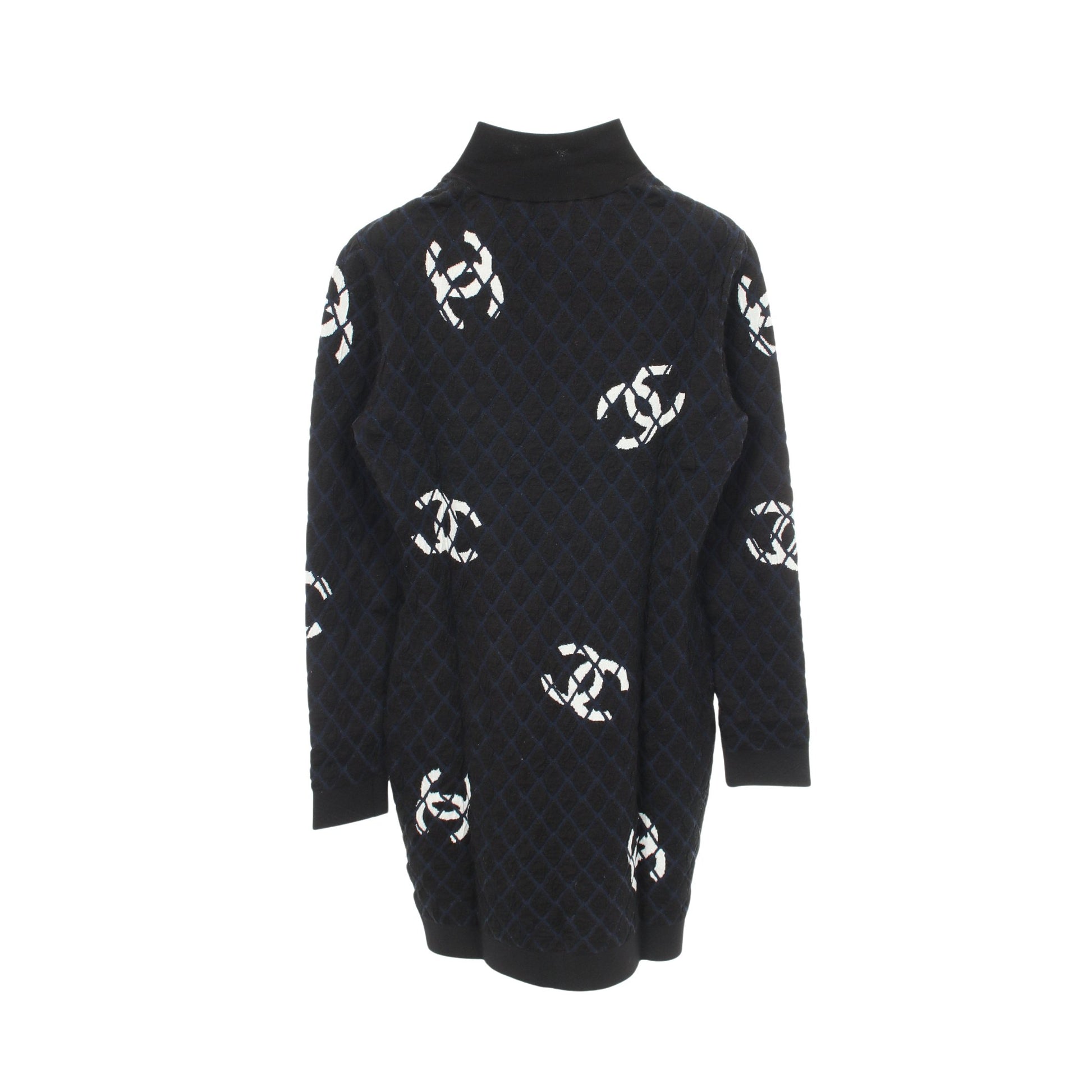 ココマーク ニットワンピース カシミヤ ウール ブラック ネイビー ジップアップ シャネル ワンピース CHANEL