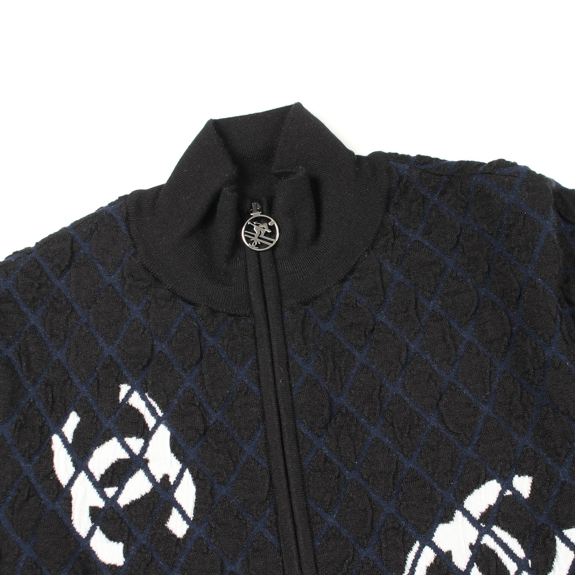 ココマーク ニットワンピース カシミヤ ウール ブラック ネイビー ジップアップ シャネル ワンピース CHANEL