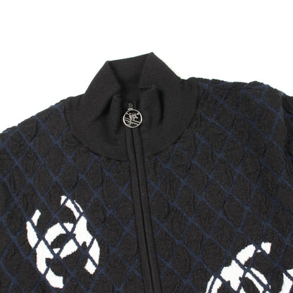 ココマーク ニットワンピース カシミヤ ウール ブラック ネイビー ジップアップ シャネル ワンピース CHANEL