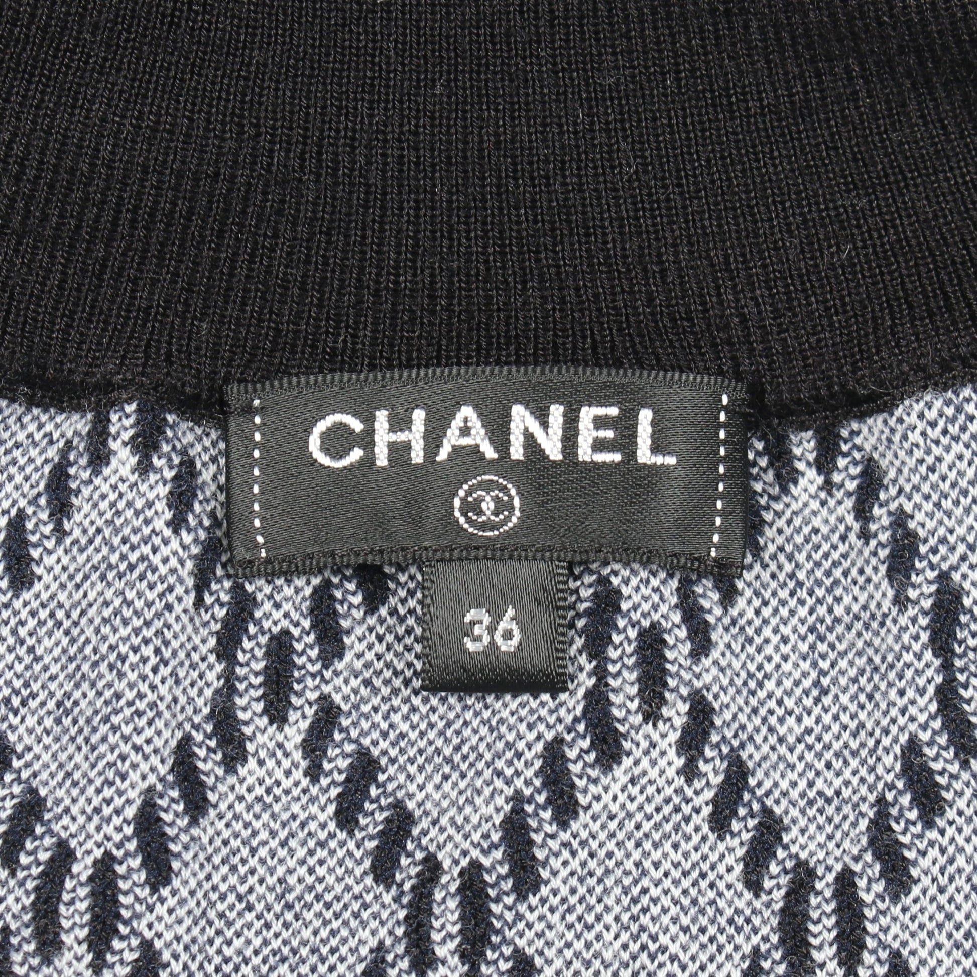 ココマーク ニットワンピース カシミヤ ウール ブラック ネイビー ジップアップ シャネル ワンピース CHANEL