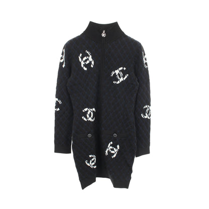 ココマーク ニットワンピース カシミヤ ウール ブラック ネイビー ジップアップ シャネル ワンピース CHANEL