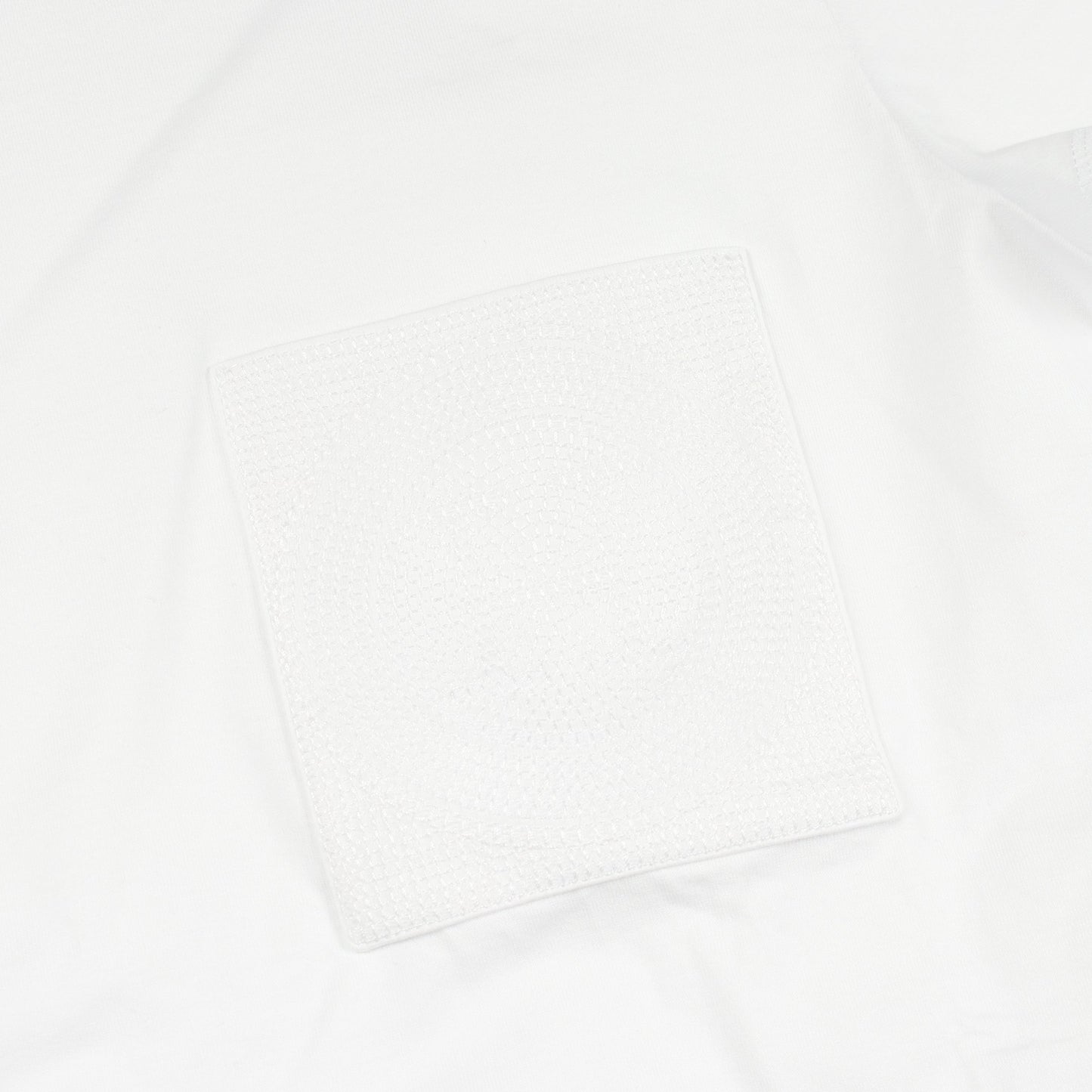 モザイク刺繍パッチポケット 半袖Tシャツ コットン ホワイト エルメス トップス HERMES