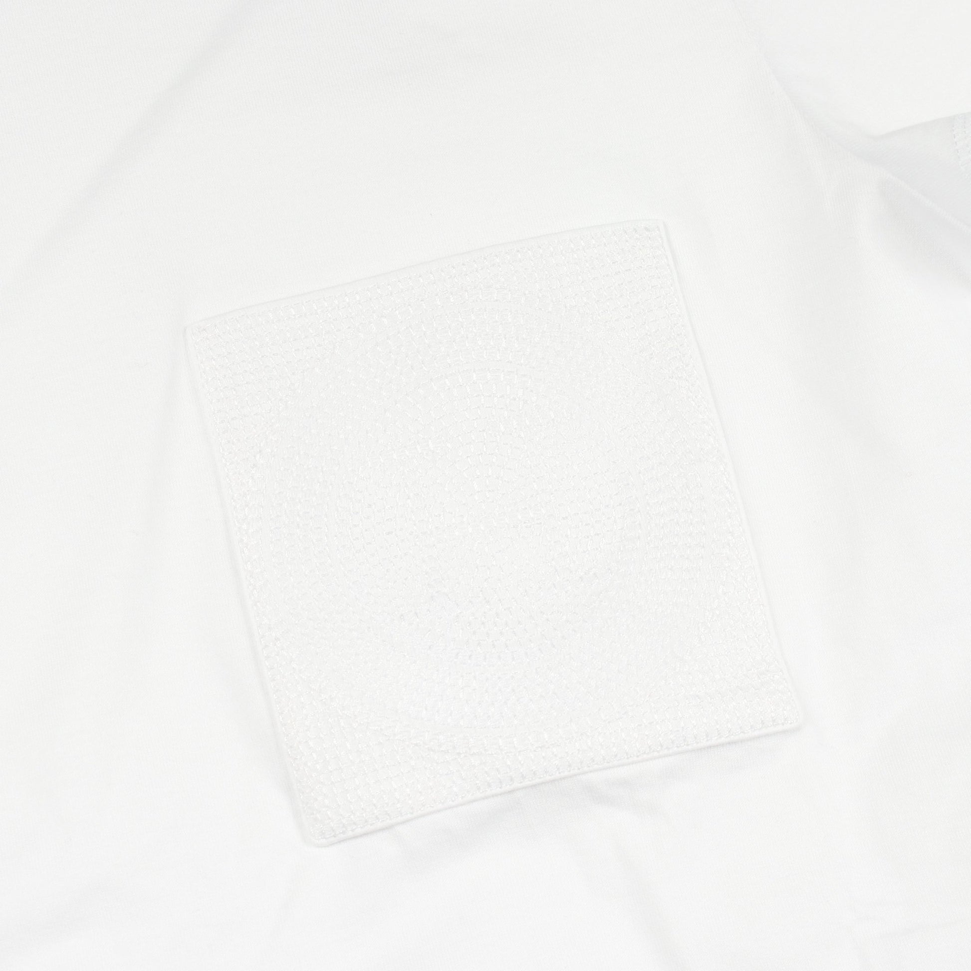 モザイク刺繍パッチポケット 半袖Tシャツ コットン ホワイト エルメス トップス HERMES