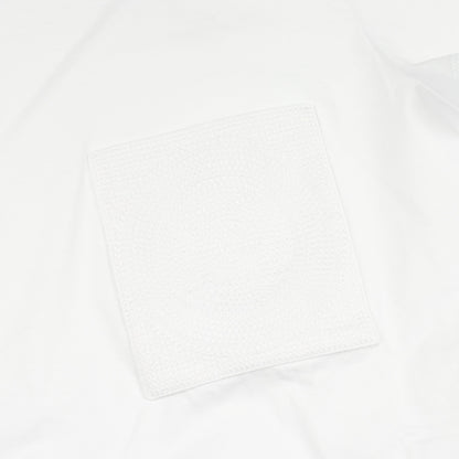 モザイク刺繍パッチポケット 半袖Tシャツ コットン ホワイト エルメス トップス HERMES
