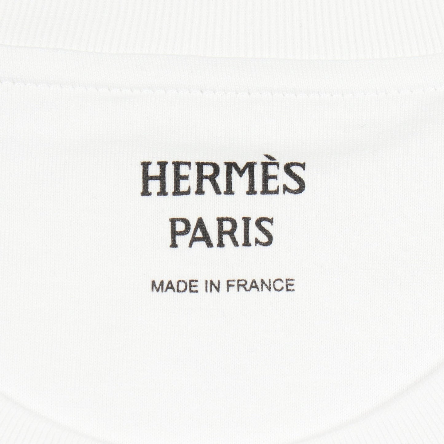 モザイク刺繍パッチポケット 半袖Tシャツ コットン ホワイト エルメス トップス HERMES