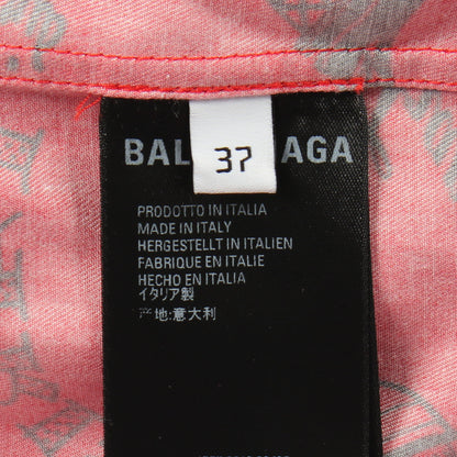 ツーリストプリント シャツ 半袖 総柄 コットン レッド ブラック バレンシアガ トップス BALENCIAGA