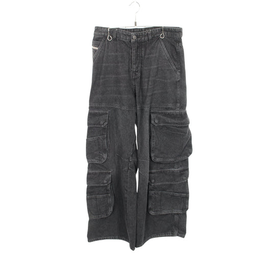 デニムパンツ コットン ダークグレー ボタンフライ ディーゼル ボトムス DIESEL