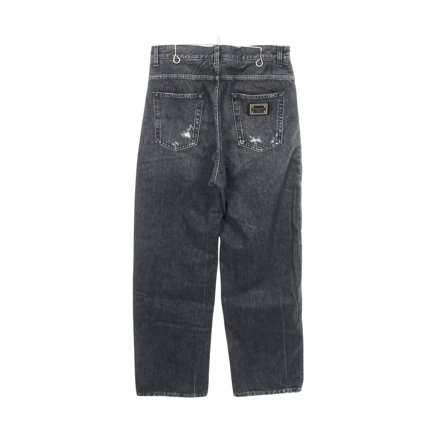 デニムパンツ コットン ダークグレー ダメージ加工 ドルチェアンドガッバーナ ボトムス DOLCE&GABBANA