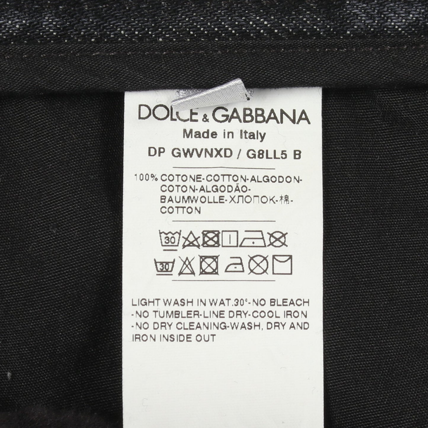 デニムパンツ コットン ダークグレー ダメージ加工 ドルチェアンドガッバーナ ボトムス DOLCE&GABBANA