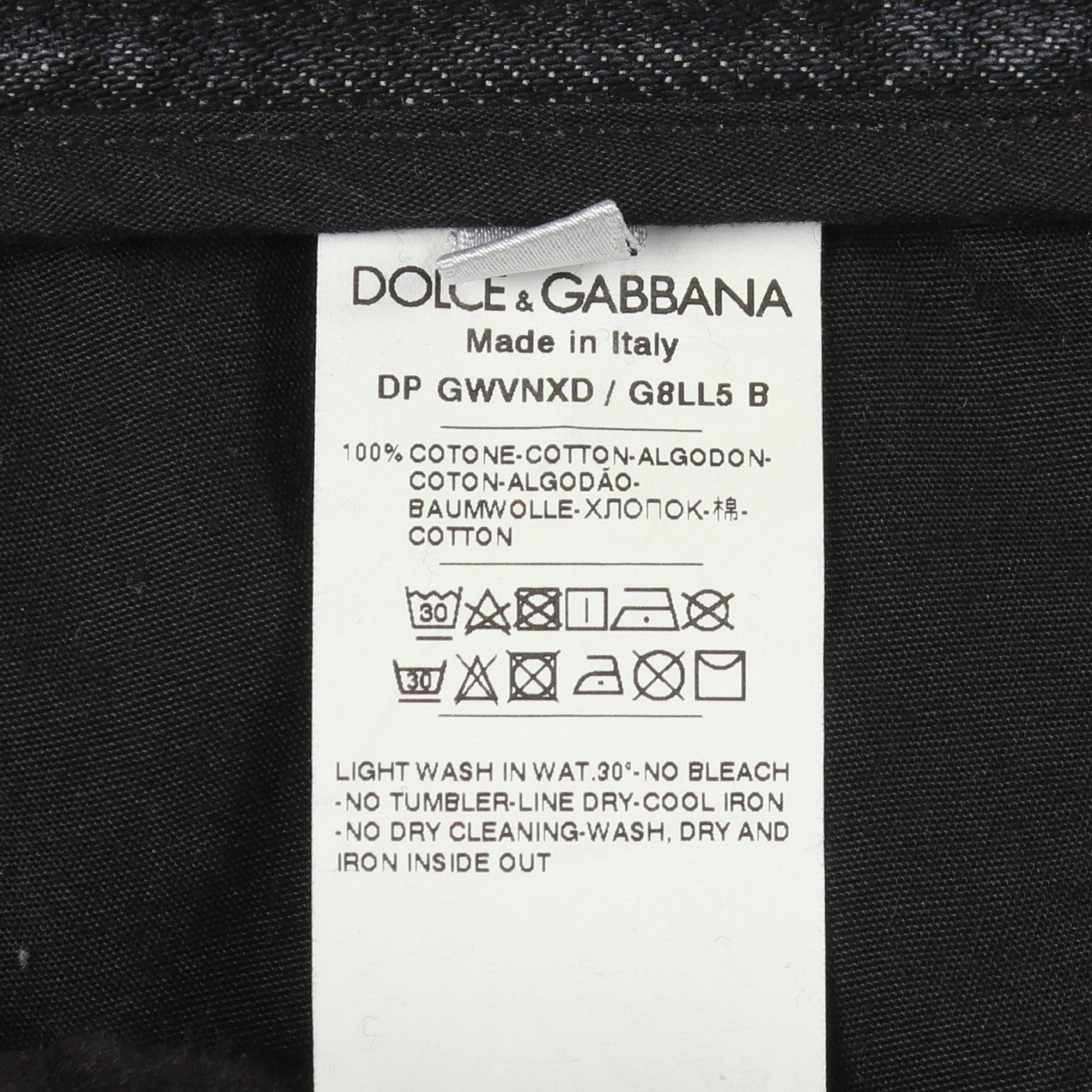 デニムパンツ コットン ダークグレー ダメージ加工 ドルチェアンドガッバーナ ボトムス DOLCE&GABBANA