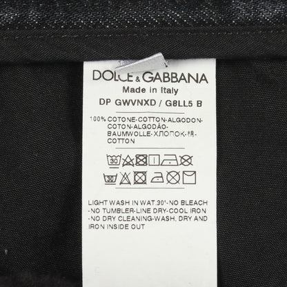 デニムパンツ コットン ダークグレー ダメージ加工 ドルチェアンドガッバーナ ボトムス DOLCE&GABBANA