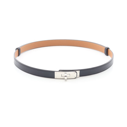 ケリー ベルト ボックスカーフ ブラック シルバー金具 B刻印 エルメス 財布・小物 HERMES