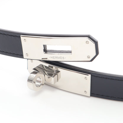 ケリー ベルト ボックスカーフ ブラック シルバー金具 B刻印 エルメス 財布・小物 HERMES